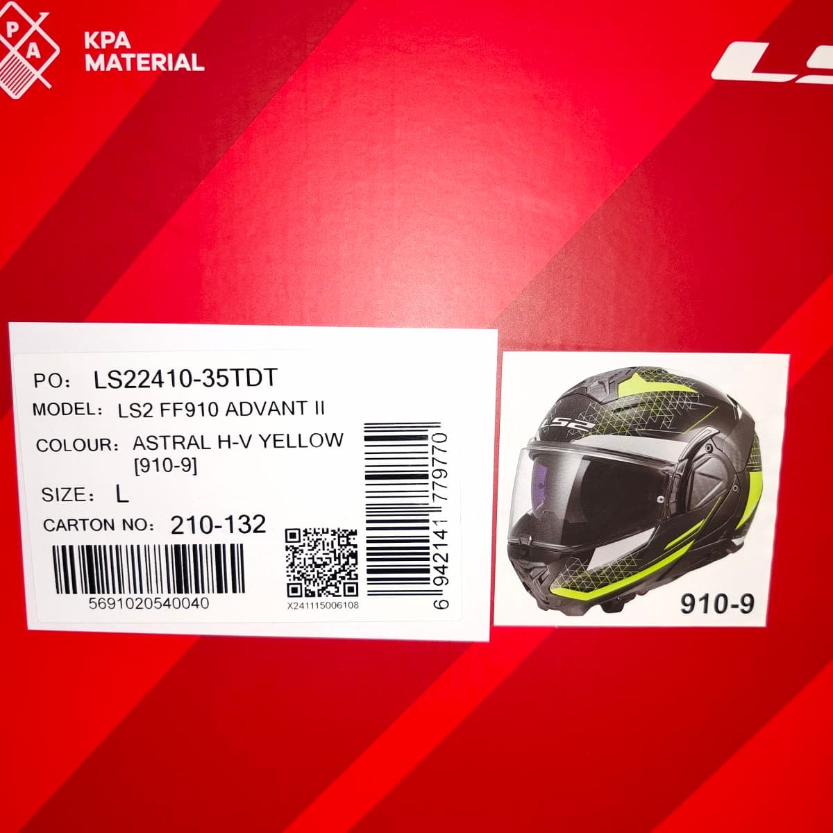 LS2 Advant II Astral H-V Yellow