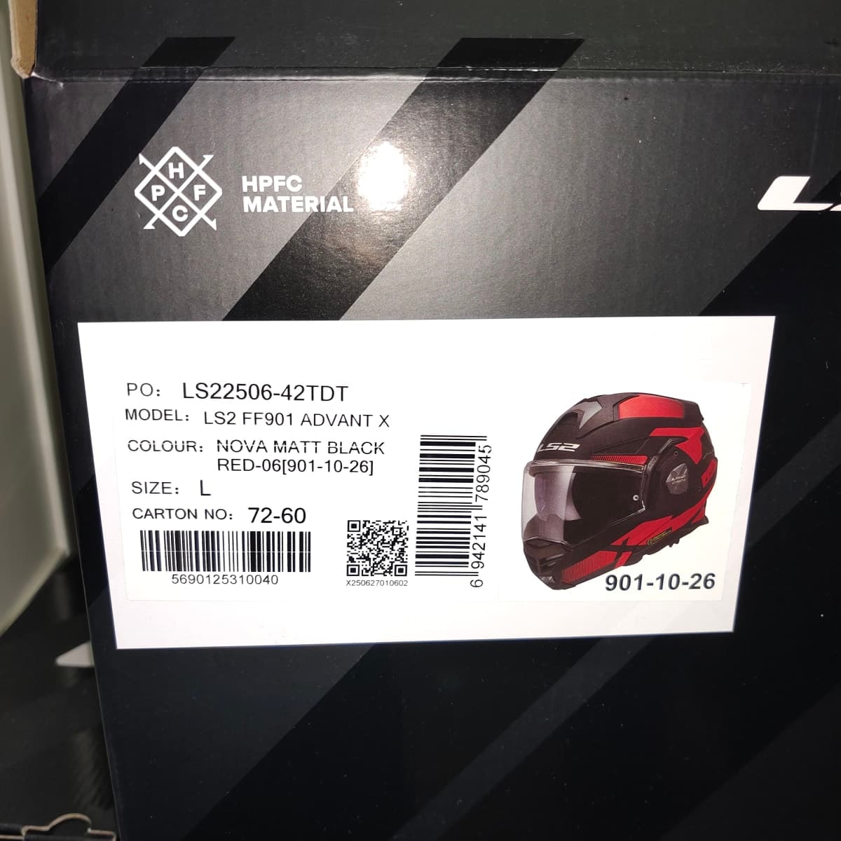 LS2 Advant X Matt Black Red