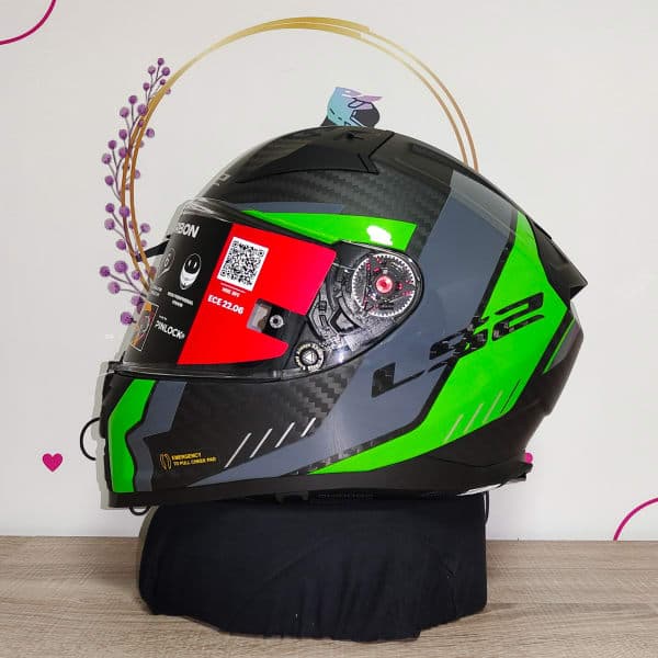 LS2 Vector II Carbon Grid Matt Fluo Green - 3