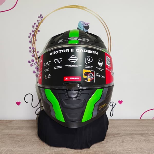 LS2 Vector II Carbon Grid Matt Fluo Green - 4